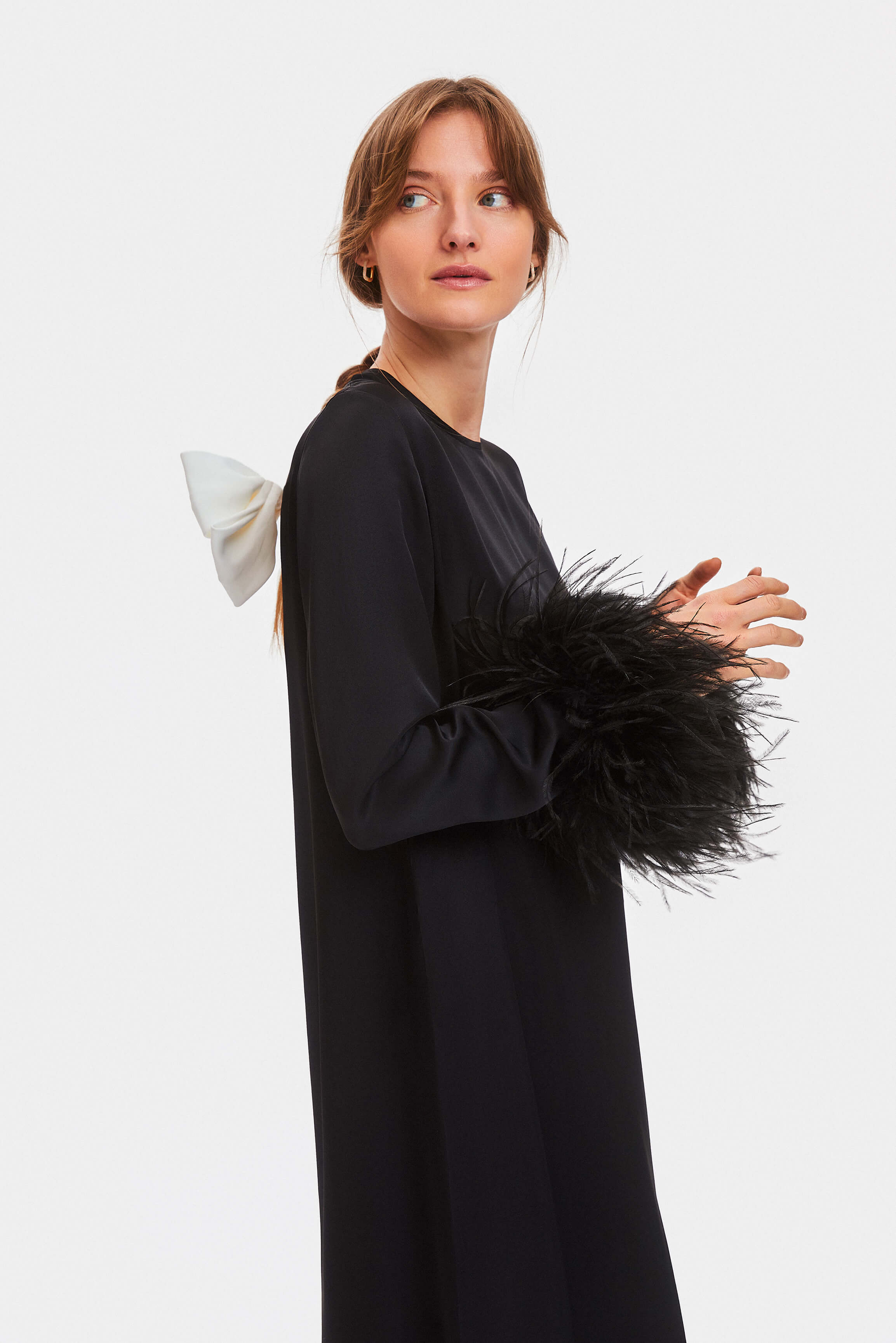 feather maxi dress